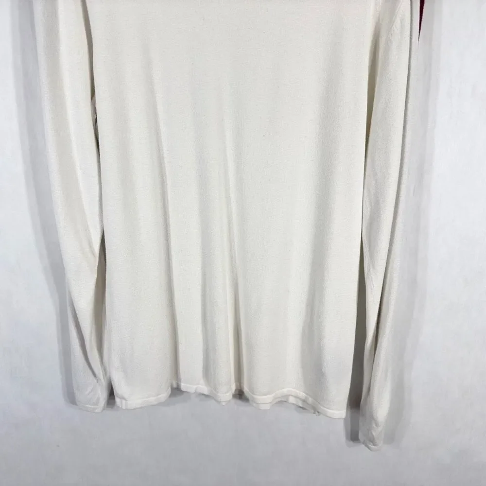 Harley Davidson XL Sweater‎ Y2K VTG Spell Out Sleeves Ribbed White Knit 1102